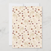 Bourgogne Boho Wildflower Vrijgezellenfeest Kaart (Achterkant)