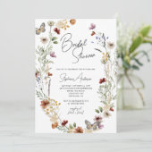 Bourgogne Boho Wildflower Vrijgezellenfeest Kaart (Staand voorkant)