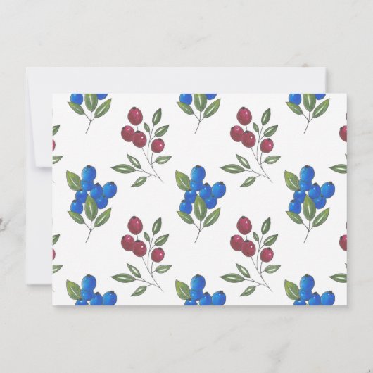 Bourgogne & Bosbessen Patroon Bedankkaart (Achterkant)