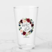 Bourgogne Bouquet Krans Moeder van de Bruid Glas (Voorkant)