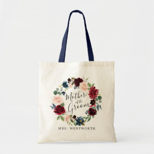 Bourgogne Bouquet Wreath  Moeder van de Groom Tote Bag