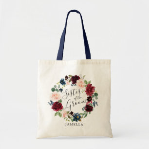 Bourgogne Bouquet Zuster van de Groom Tote Bag