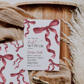 Bourgogne Bow Bruids Douche Uitnodiging