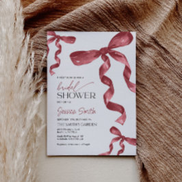 Bourgogne Bow Bruids Douche Uitnodiging