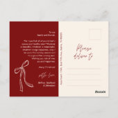 Bourgogne Bow Familiefoto Kerstgroet Briefkaart (Achterkant)