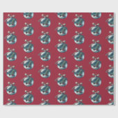 Bourgogne  Bow & Ornament Christmas Giftwrap Cadeaupapier (Vlak)