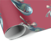 Bourgogne  Bow & Ornament Christmas Giftwrap Cadeaupapier (Rol Hoek)