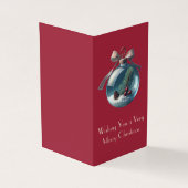 Bourgogne Bow &  Ornament Kerst Kaarten (Buitenkant)