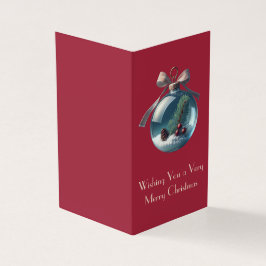 Bourgogne Bow &  Ornament Kerst Kaarten