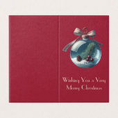 Bourgogne Bow &  Ornament Kerst Kaarten (Buitenkant ongevouwen)