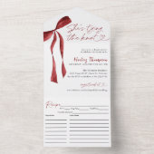 Bourgogne Bow Shes binden van de knoop Vrijgezelle All In One Uitnodiging (Binnen)