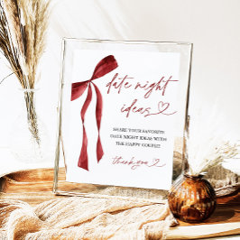 Bourgogne Bow Vrijgezellenfeest Date Night Ideeën Poster