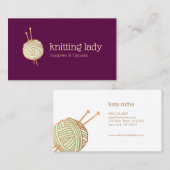 Bourgogne breien haakgaren bal Logo Visitekaartje (Voorkant / Achterkant)