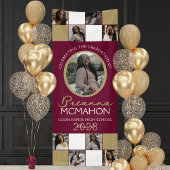 Bourgogne & Brons 9 Fotocollage Afstuderen Vinyl Spandoek