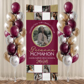 Bourgogne & Brons 9 Fotocollage Afstuderen Vinyl Spandoek