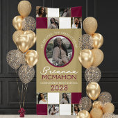 Bourgogne & Brons 9 Fotocollage Afstuderen Vinyl Spandoek