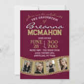 Bourgogne Brons Goud Filmstrip 5 Foto Afstuderen Kaart (Voorkant)