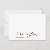 Bourgogne bruiloft bedankkaart voor altijd begint (Voorkant)