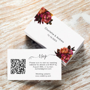 Bourgogne bruiloft reactie website QR code RSVP Informatiekaartje