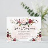 Bourgogne Bruiloft Receptie Enclosure Kaart (Staand voorkant)