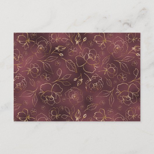 Bourgogne Bruiloft Receptie Enclosure Kaart (Achterkant)