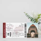 Bourgogne bruiloft uitnodiging Boarding pass ticke (Staand voorkant)