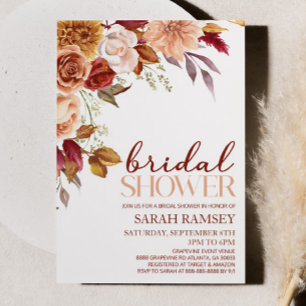 Bourgogne Bruin Sinaasappel Bloemen Vrijgezellenfe Kaart