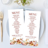 Bourgogne Burnt Sinaasappel Bloemen Trouwvoedsel Menu