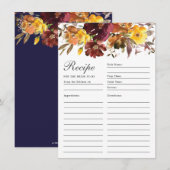 Bourgogne Burnt Sinaasappel bloemrecept voor bruid Bedankkaart (Voorkant / Achterkant)