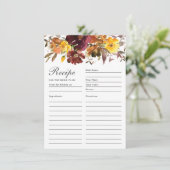 Bourgogne Burnt Sinaasappel bloemrecept voor bruid Bedankkaart (Staand voorkant)