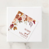 Bourgogne Burnt Sinaasappel Bruin Bloemen Bloemen  Bedankjes Labels (In situ)