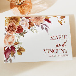 Bourgogne Burnt Sinaasappel Bruin Bloemen Bloemen  Gastenboek