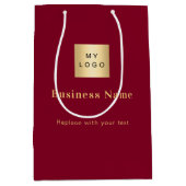 Bourgogne business logo papieren boodschappentas medium cadeauzakje (Voorkant)