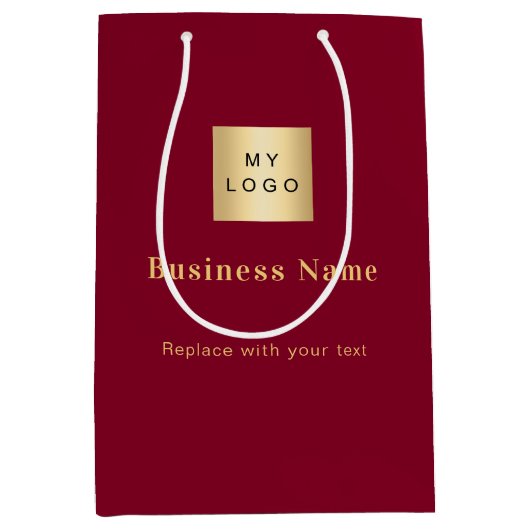 Bourgogne business logo papieren boodschappentas medium cadeauzakje (Voorkant)