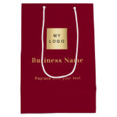 Bourgogne business logo papieren boodschappentas medium cadeauzakje (Achterkant)