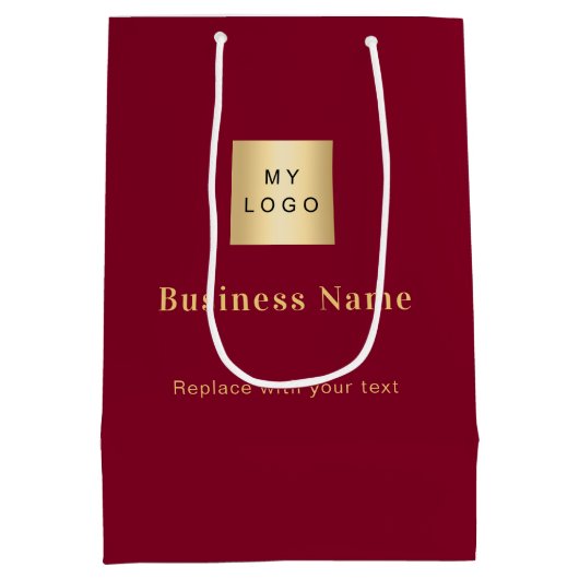 Bourgogne business logo papieren boodschappentas medium cadeauzakje (Achterkant)