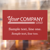 Bourgogne Business Logo Sign Display w/ Tagline Raamsticker (Vel 2)