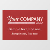 Bourgogne Business Logo Sign Display w/ Tagline Raamsticker (Vel)
