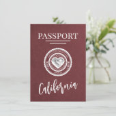 Bourgogne California Passport Bewaar de datum Save The Date (Staand voorkant)