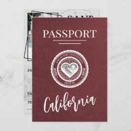 Bourgogne California Passport Bewaar de datum Save The Date