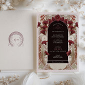 Bourgogne Calla Lily Wedding Art Nouveau Mucha Kaart