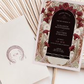 Bourgogne Calla Lily Wedding Art Nouveau Mucha Kaart