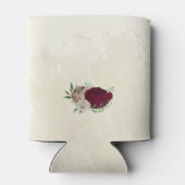 Bourgogne champagne bloemen bruiloft blikjeskoeler (Achterkant)