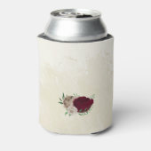 Bourgogne champagne bloemen bruiloft blikjeskoeler (Blikje Achterkant)