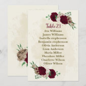 Bourgogne champagne bloemen zitkaart kaart (Voorkant / Achterkant)