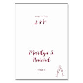 Bourgogne Champagne Minimalistische Monogram Huwel Kaart (Voorkant)