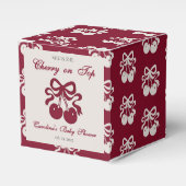Bourgogne Cherry op Top Baby shower Bedankdoosjes (Voorkant Zijde)