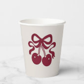 Bourgogne Cherry op Top Baby shower Papieren Bekers (Achterkant)