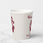 Bourgogne Cherry op Top Baby shower Papieren Bekers (Rechts)
