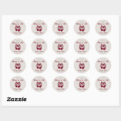 Bourgogne Cherry op Top Baby shower Ronde Sticker (Vel)